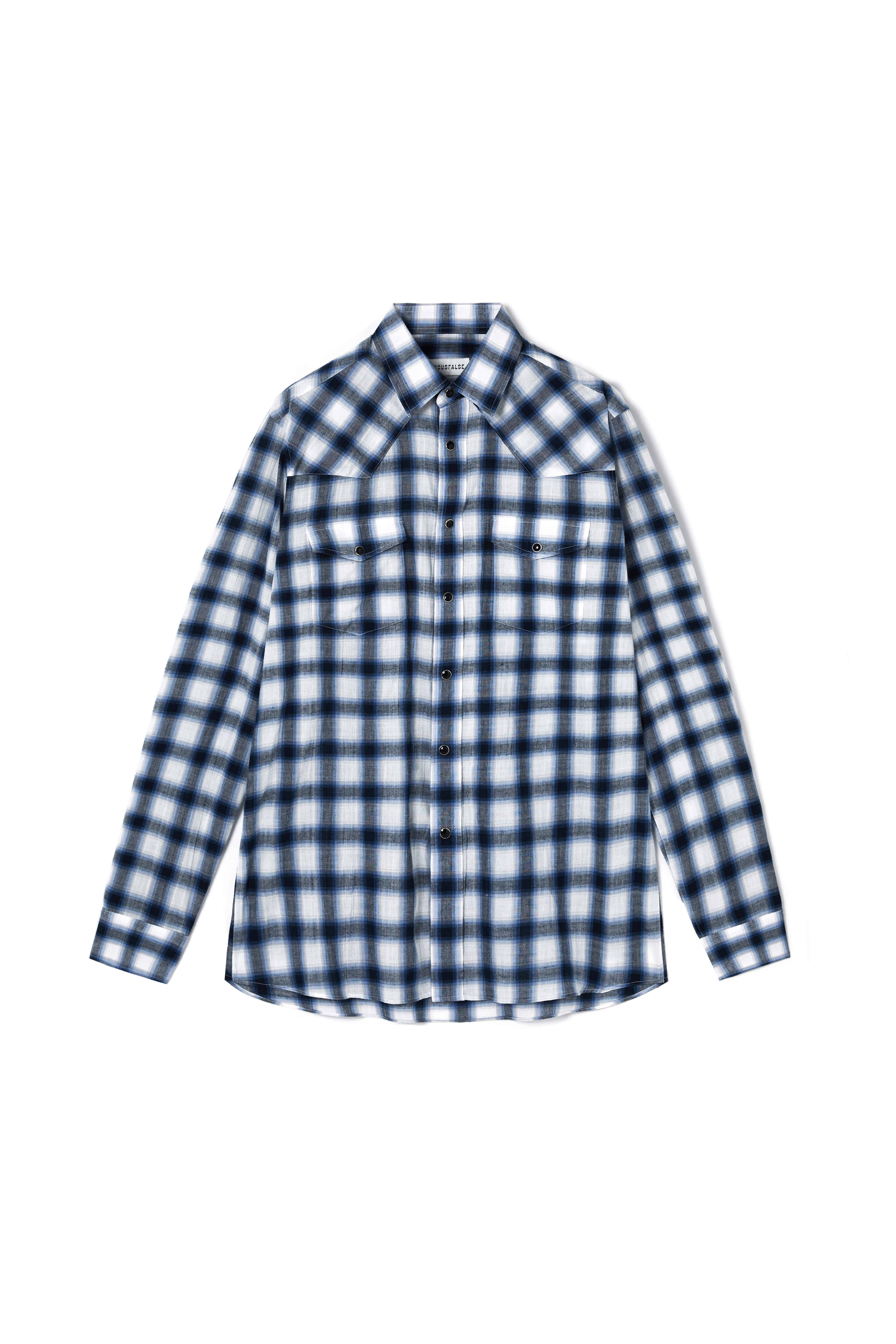 CIRCUSFALSE: WESTERN SHIRTS IN NAVY MULTI CHEKED